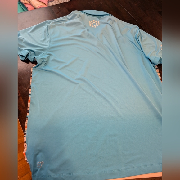 Puma Men's XL Golf Polo Shirt, Blue w/ Bright orange/white stripe detail - Picture 7 of 8